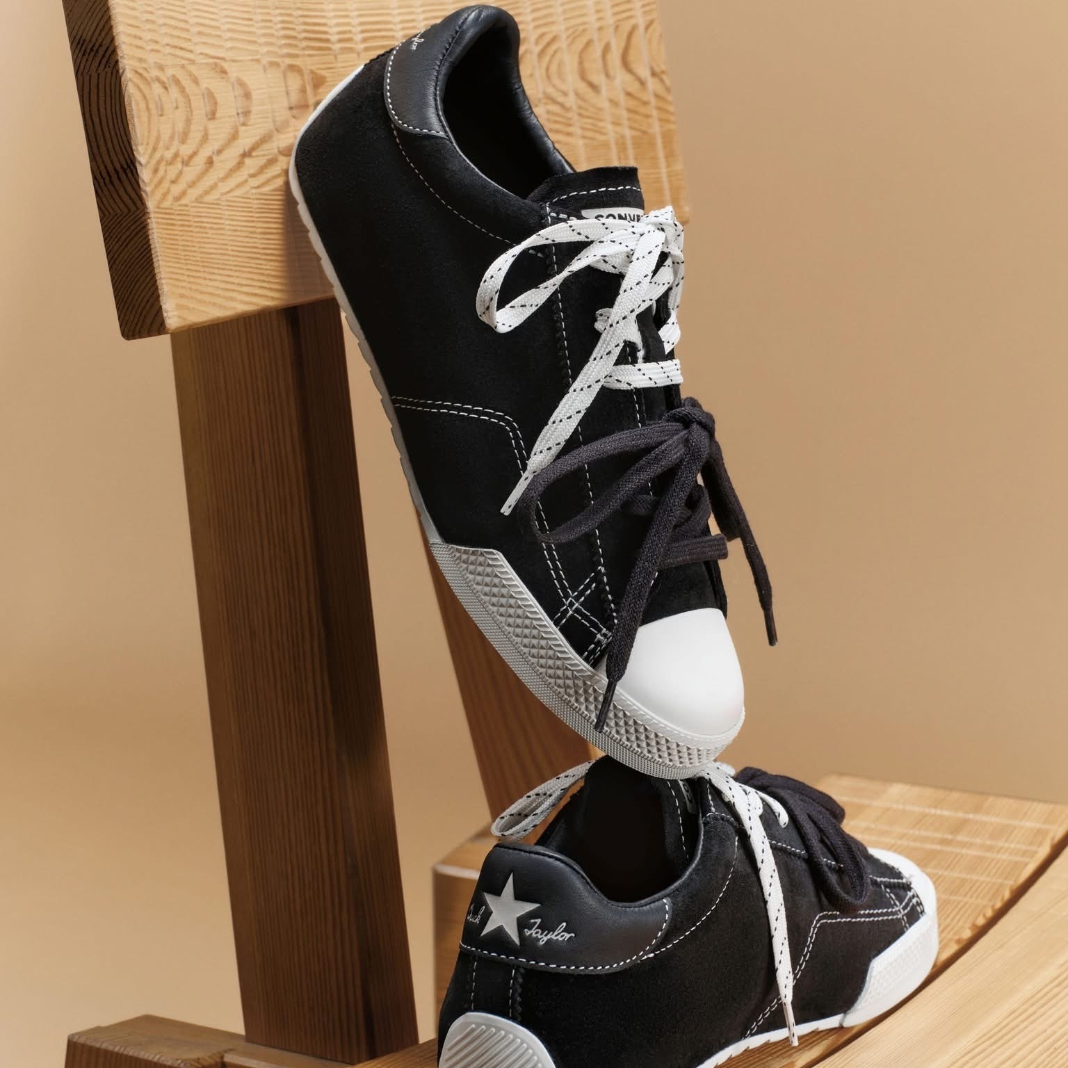 男女鞋 CONVERSE CT LO OX 黑 龍韻竹同款 低筒 麂皮 復古 雙色鞋帶 休閒鞋 帆布鞋【A16123C】