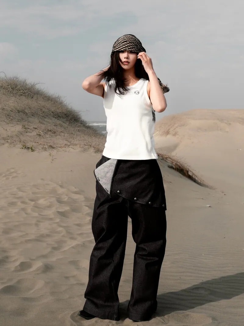 Orphans Club 片裙 解構 鉚釘釦  原色 落地褲 多種穿法