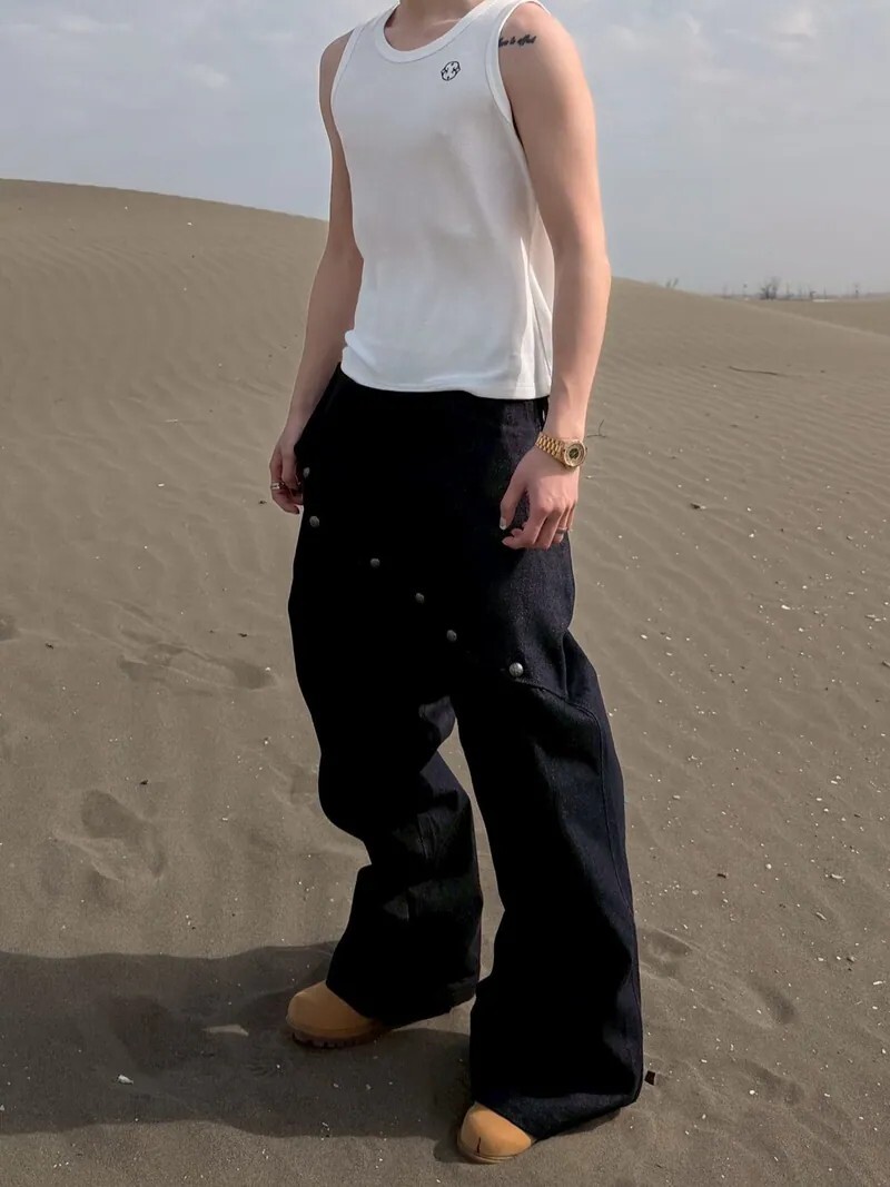 Orphans Club 片裙 解構 鉚釘釦  原色 落地褲 多種穿法