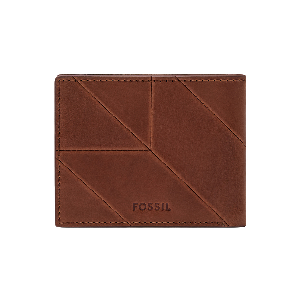 Derrick 真皮拼接多卡層質感短夾-咖啡色 ML4742194