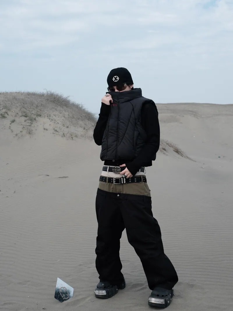 Orphans Club 鉚釘釦 三褲頭 長褲 三色 拼接 解構