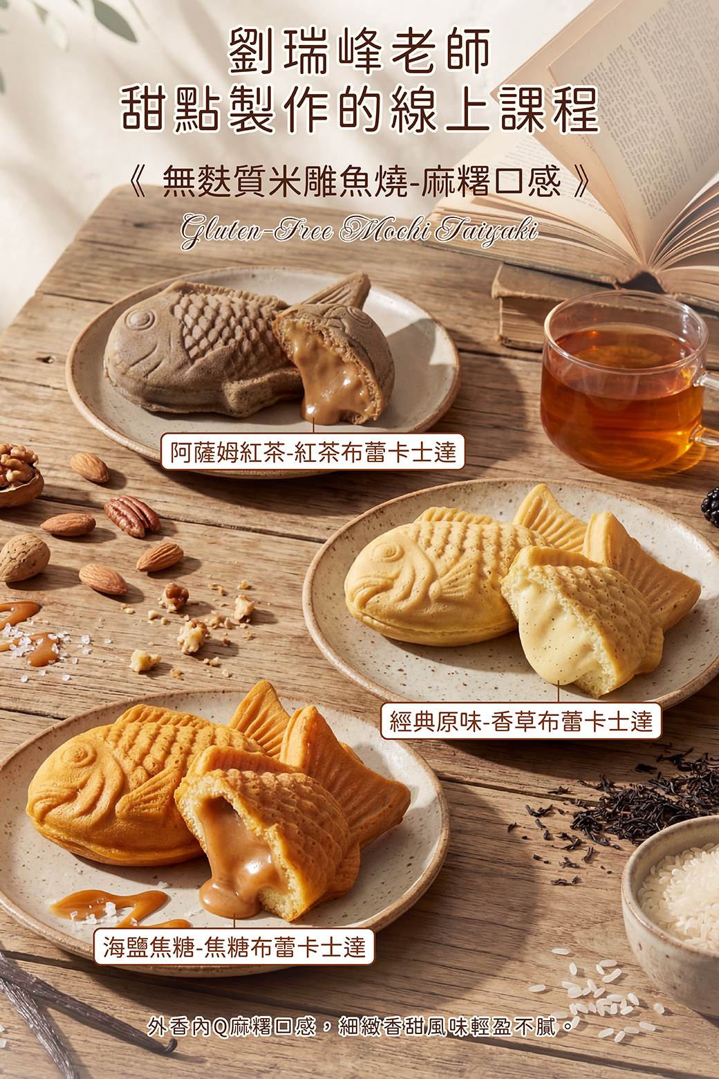 🔥無麩質米雕魚燒-麻糬口感🔥 劉瑞峰老師線上甜點課程