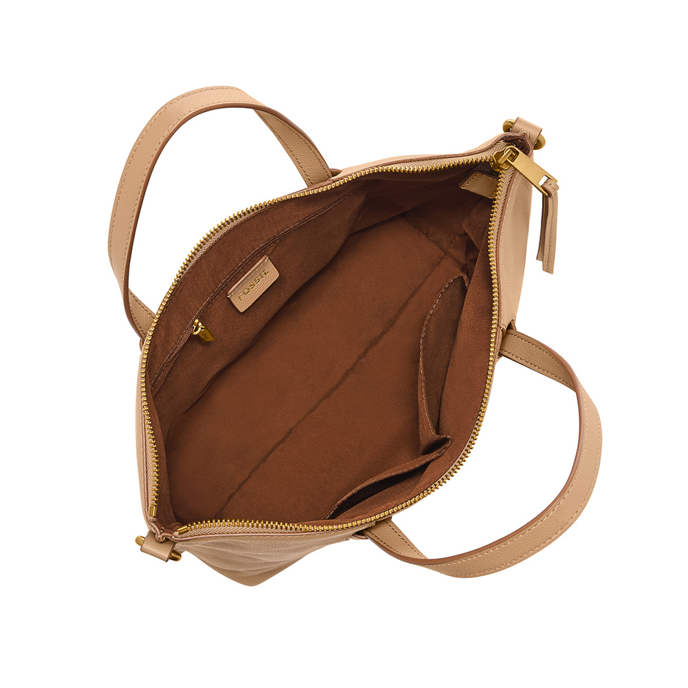 Skylar 真皮質感兩用水餃包-淺咖啡色 SHB2657262