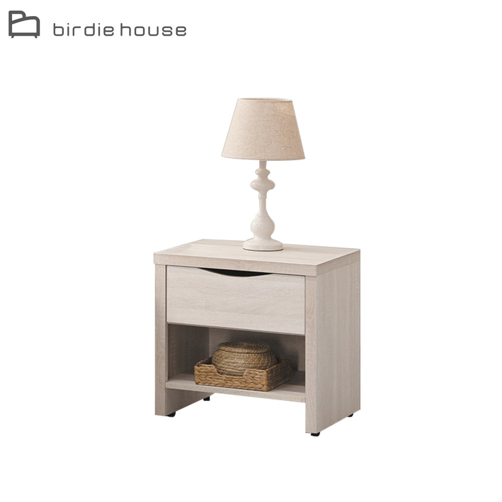 柏蒂家居-諾蘭1.7尺床頭櫃/一抽一格收納置物櫃