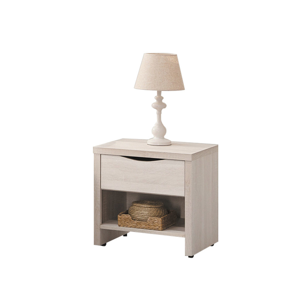 柏蒂家居-諾蘭1.7尺床頭櫃/一抽一格收納置物櫃