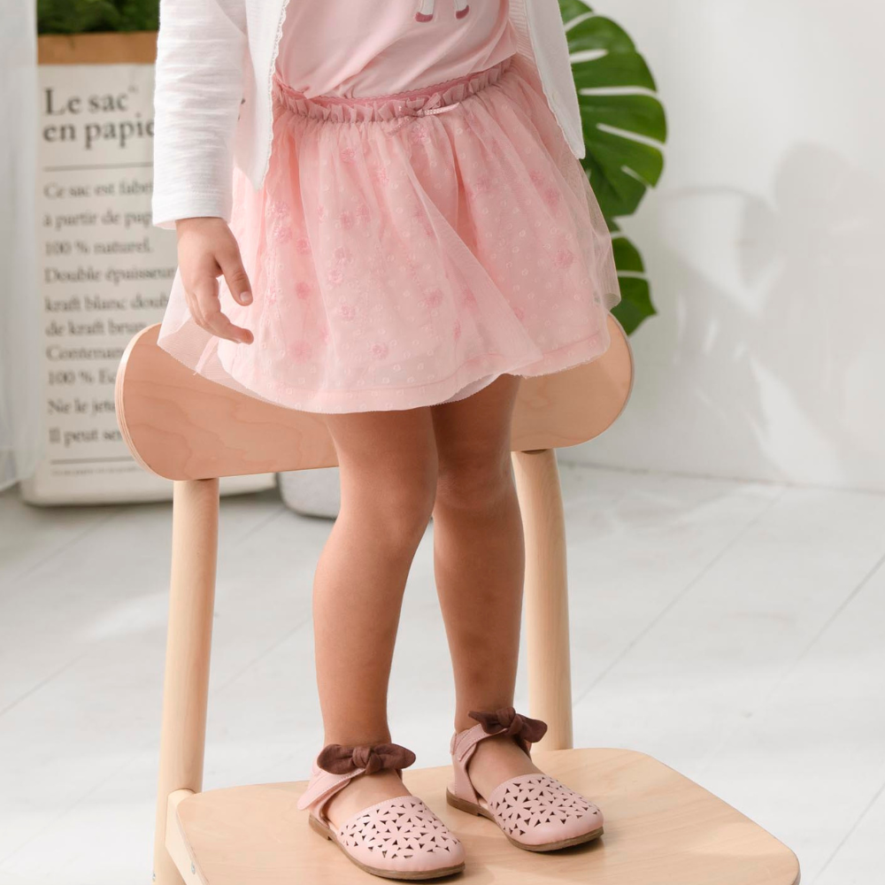 PIPPY 浪漫繡花抽紗澎澎紗裙 粉紅