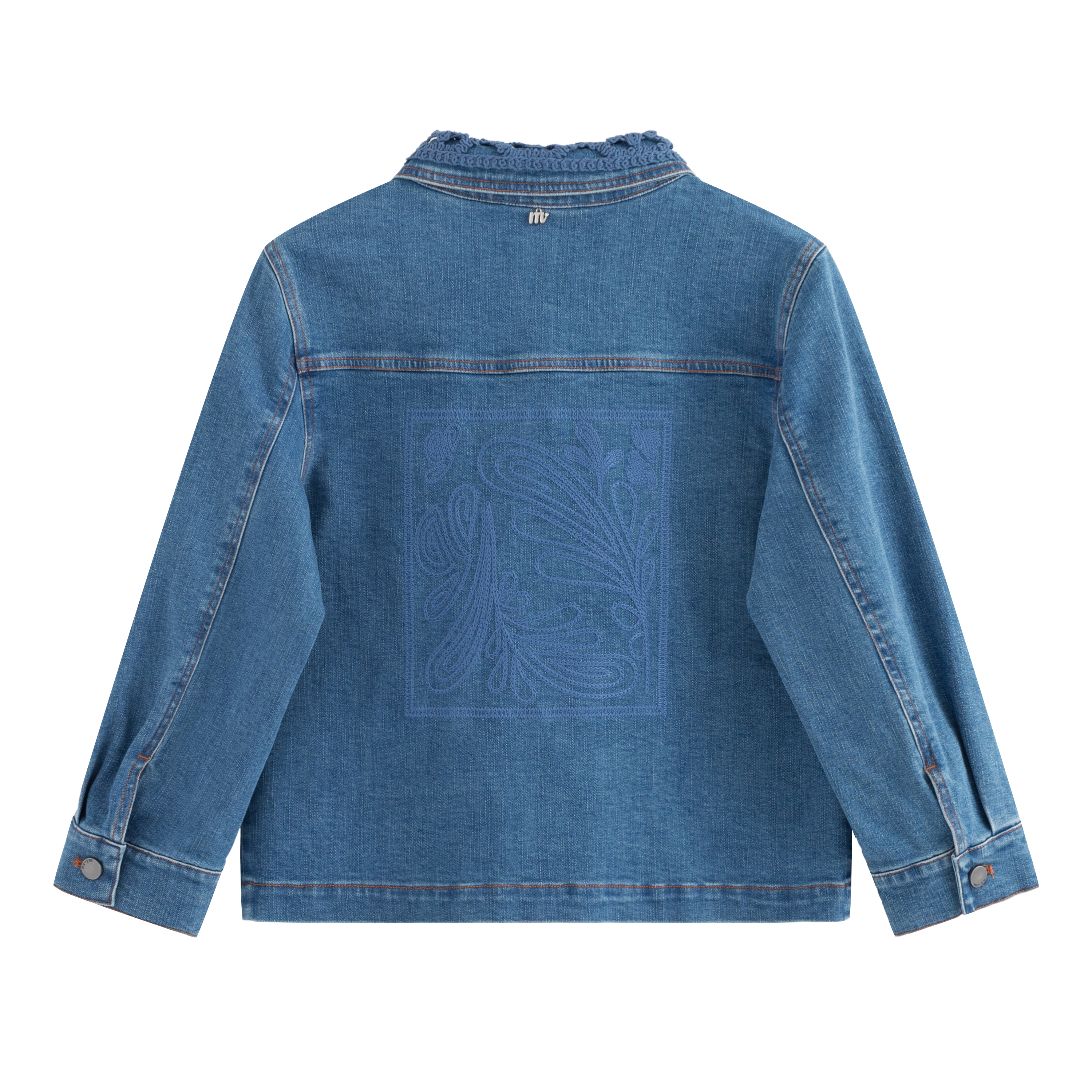mi-tu Lace-collar denim jacket