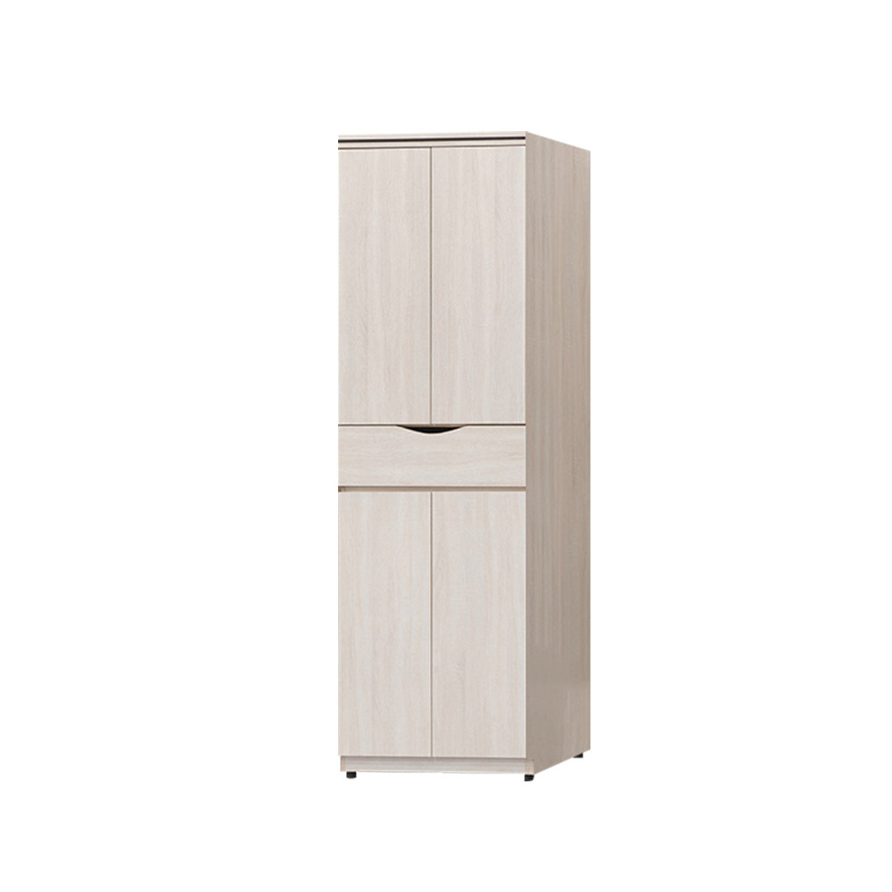 柏蒂家居-諾蘭2.5尺四門一抽衣櫃/衣櫥-雙吊桿