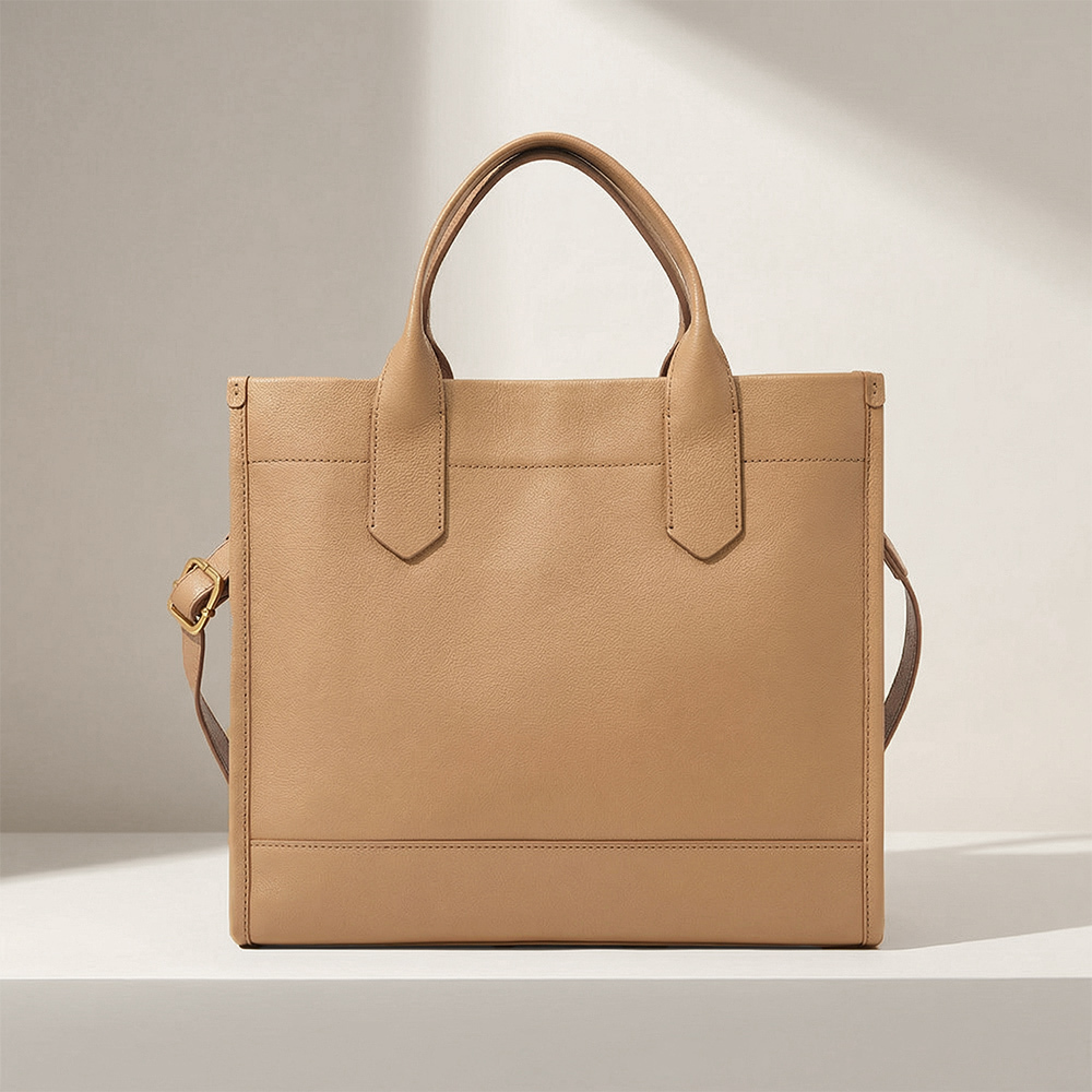 Kyler 大容量真皮兩用方包-淺咖啡色 SHB3103262