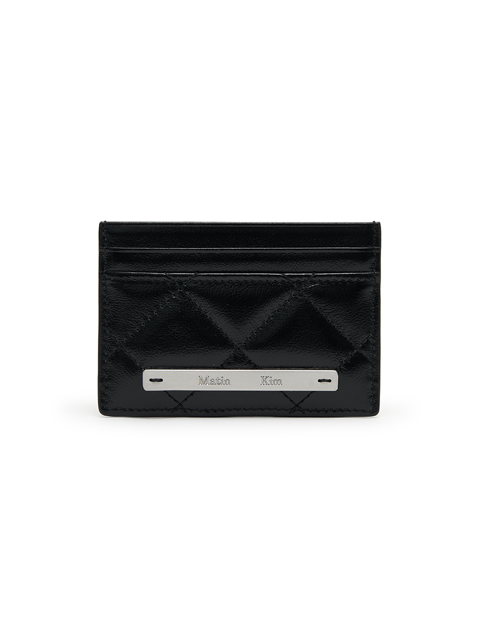 PUFF QUILT CARD WALLET IN BLACK