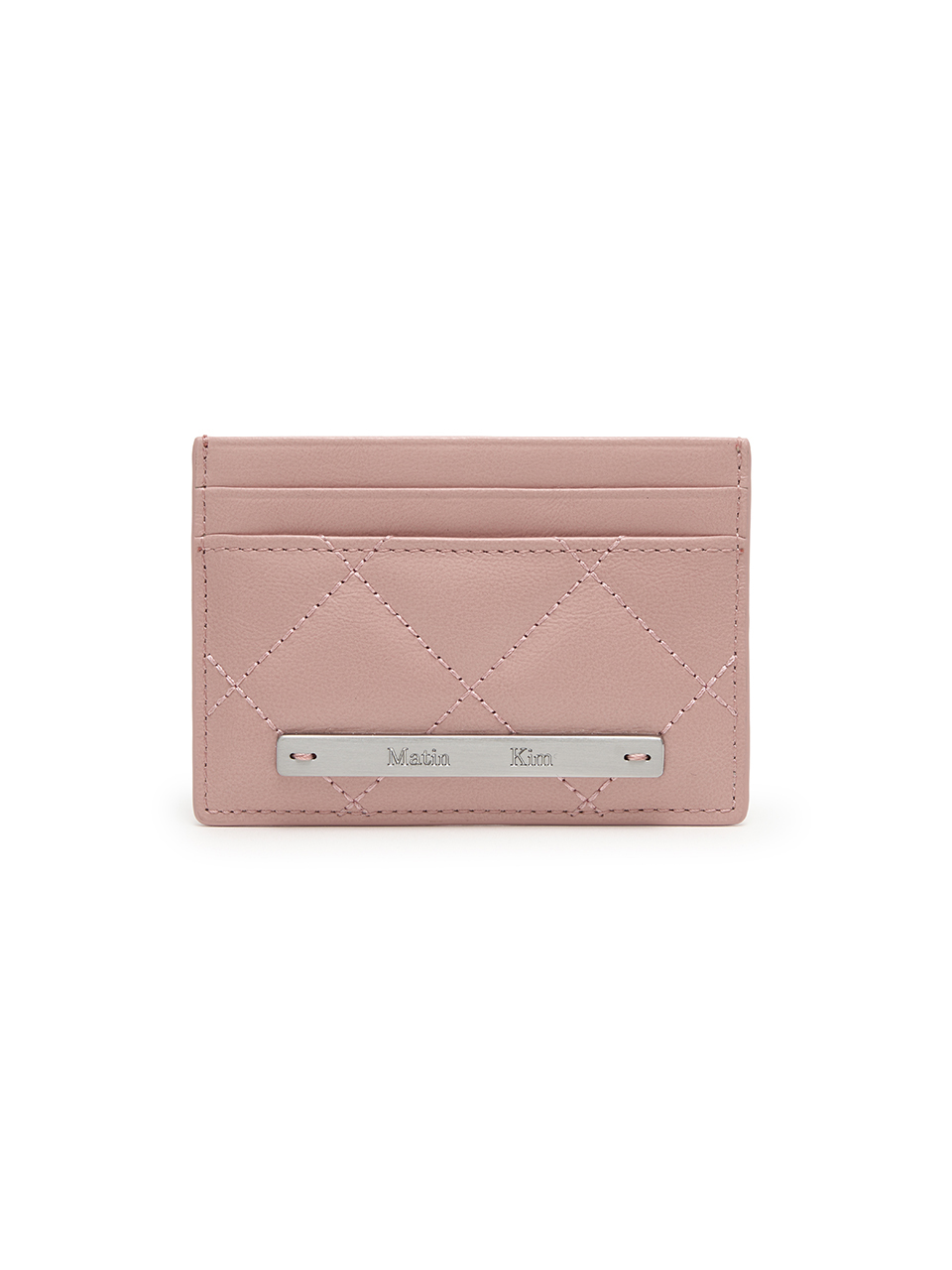 PUFF QUILT CARD WALLET IN PINK