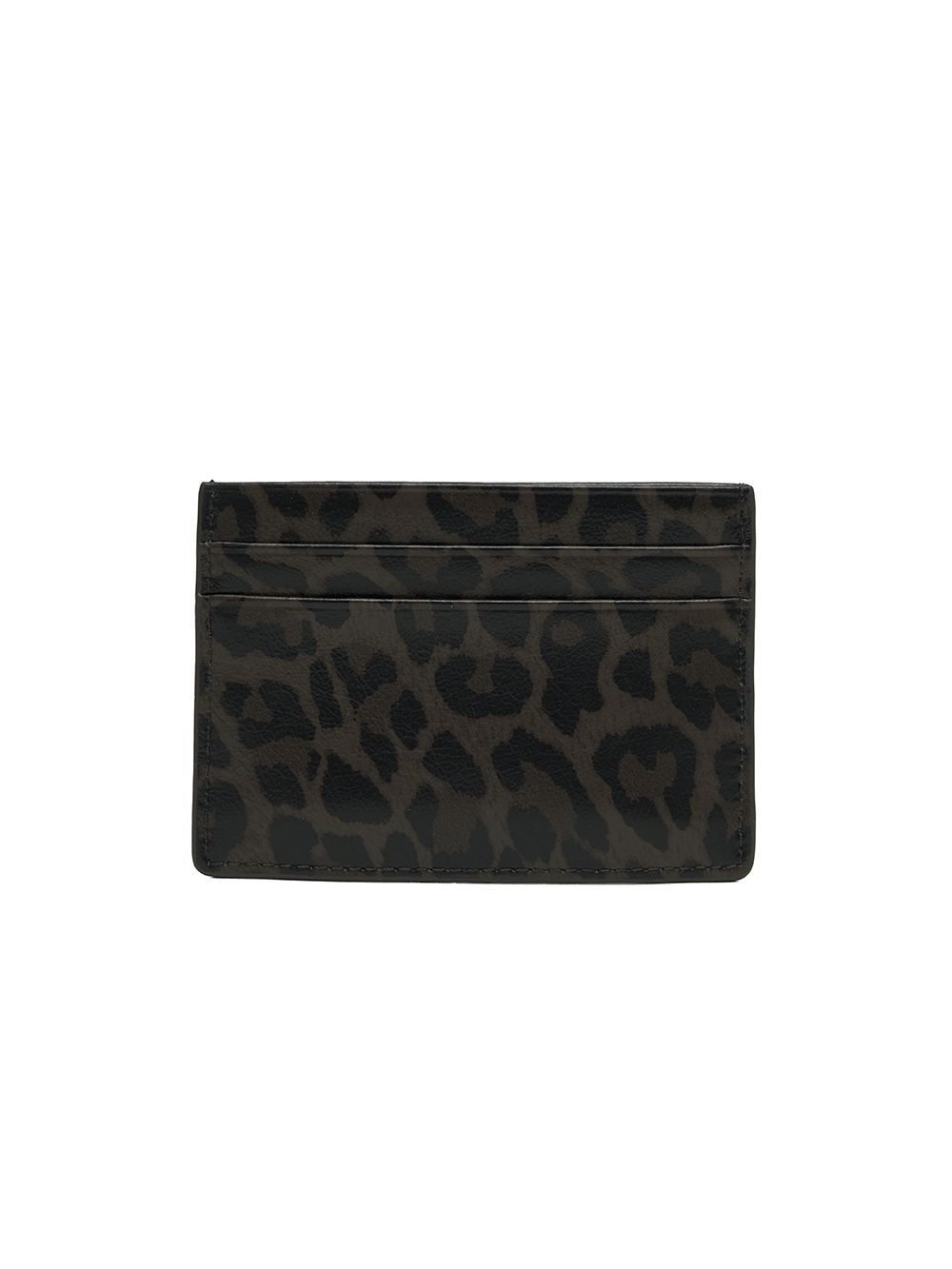 LEOPARD VINTAGE CARD WALLET IN CHARCOAL