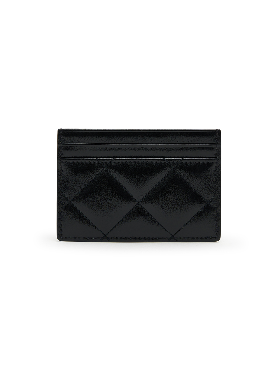 PUFF QUILT CARD WALLET IN BLACK