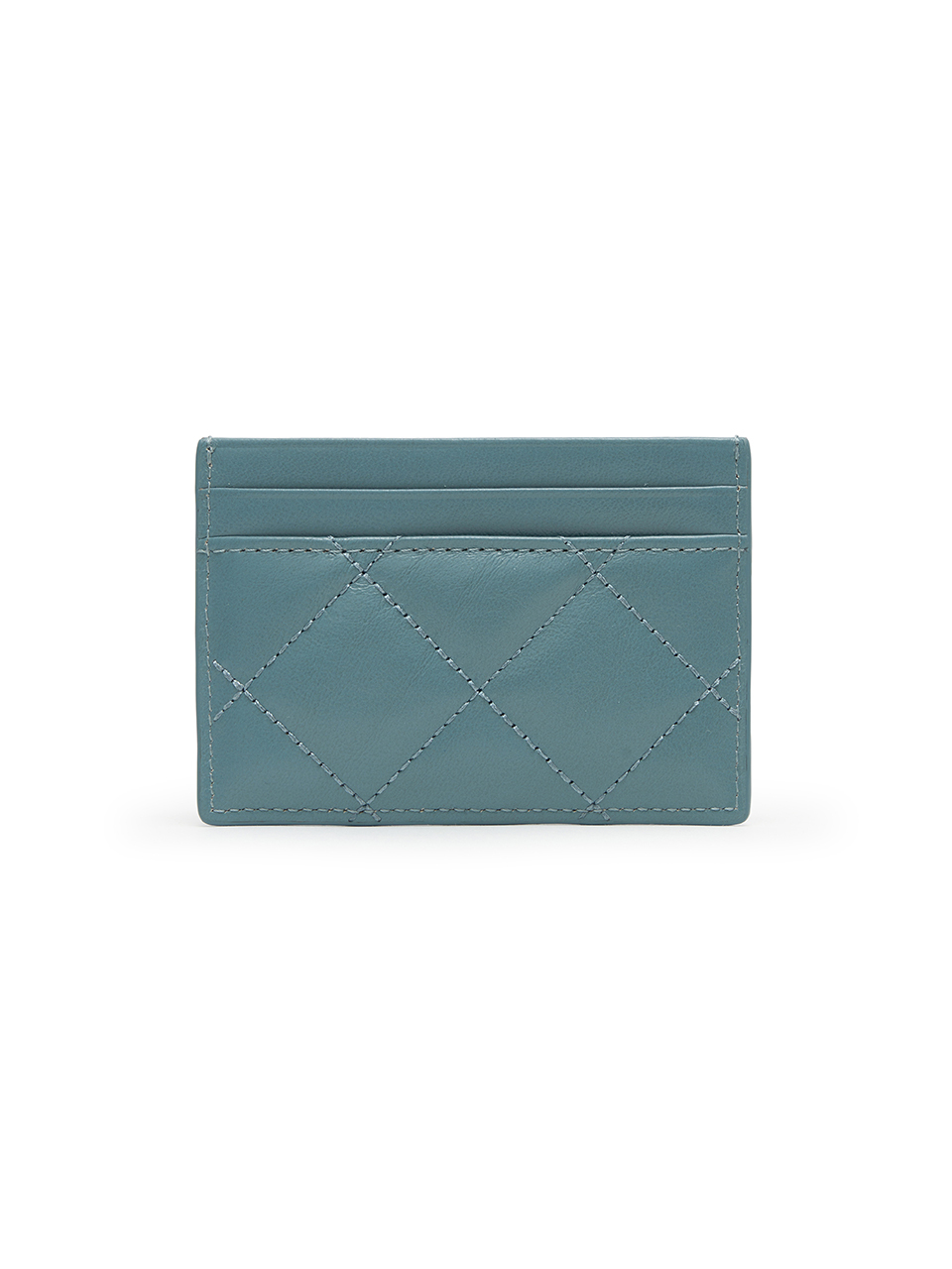 PUFF QUILT CARD WALLET IN BLUE