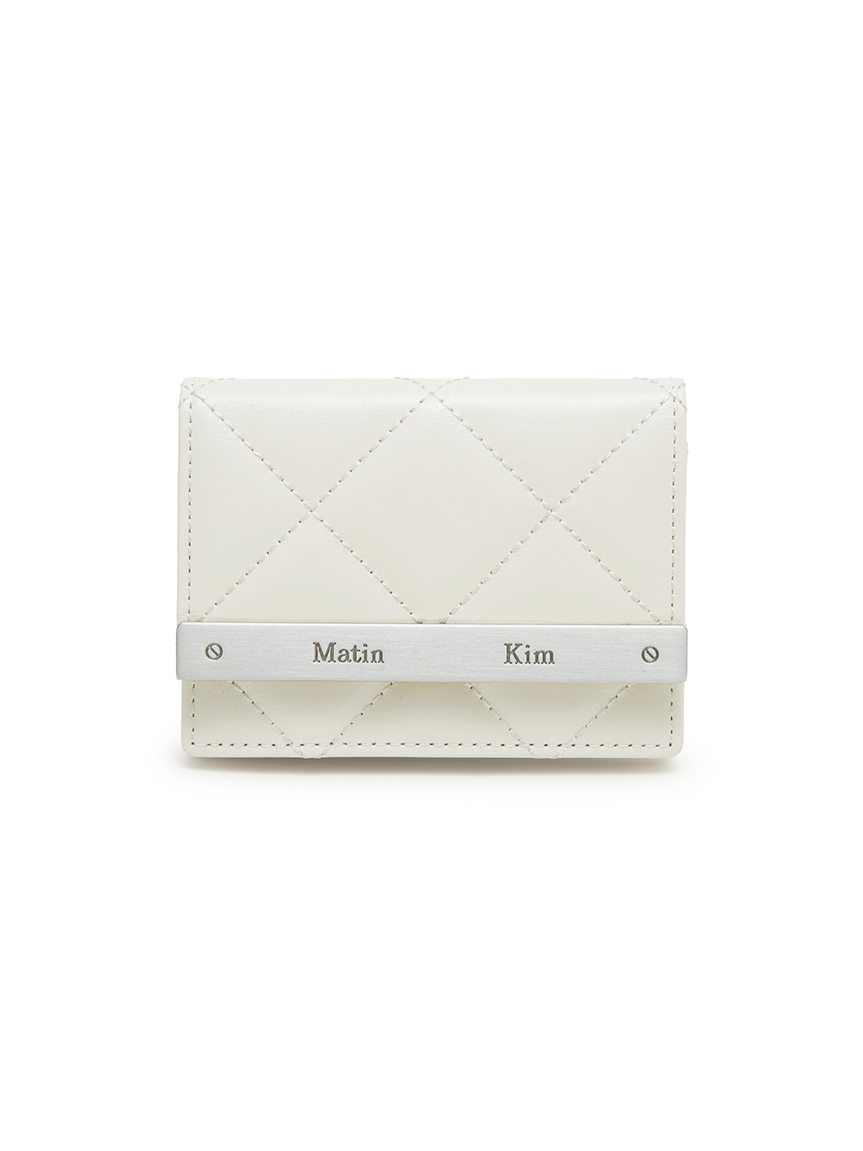 PUFF QUILT WALLET IN IVORY