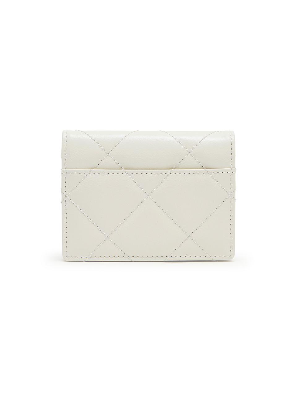 PUFF QUILT WALLET IN IVORY