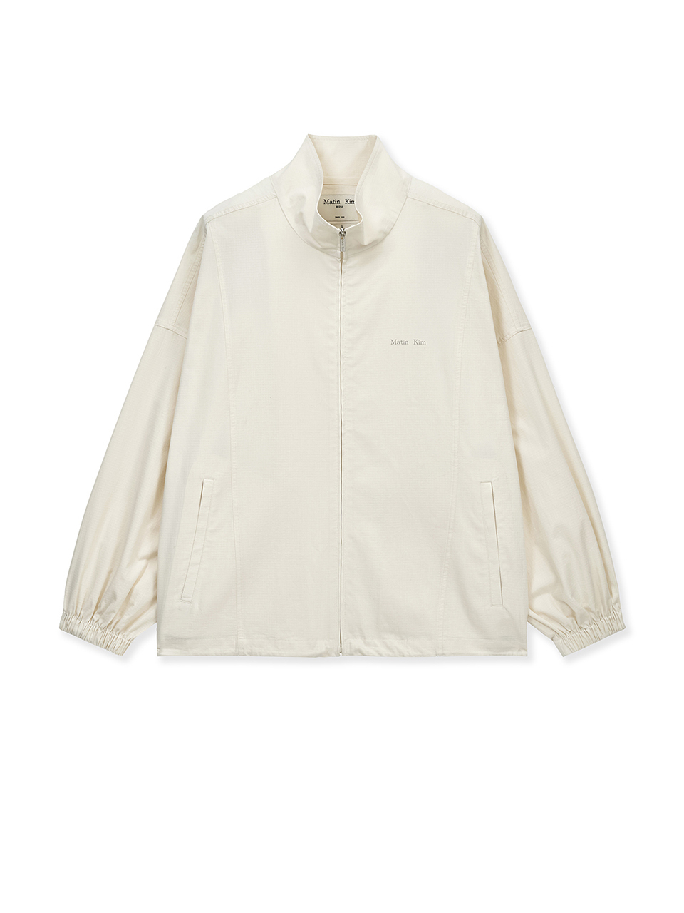 BACK LOGO HIGH NECK JUMPER IN CREAM