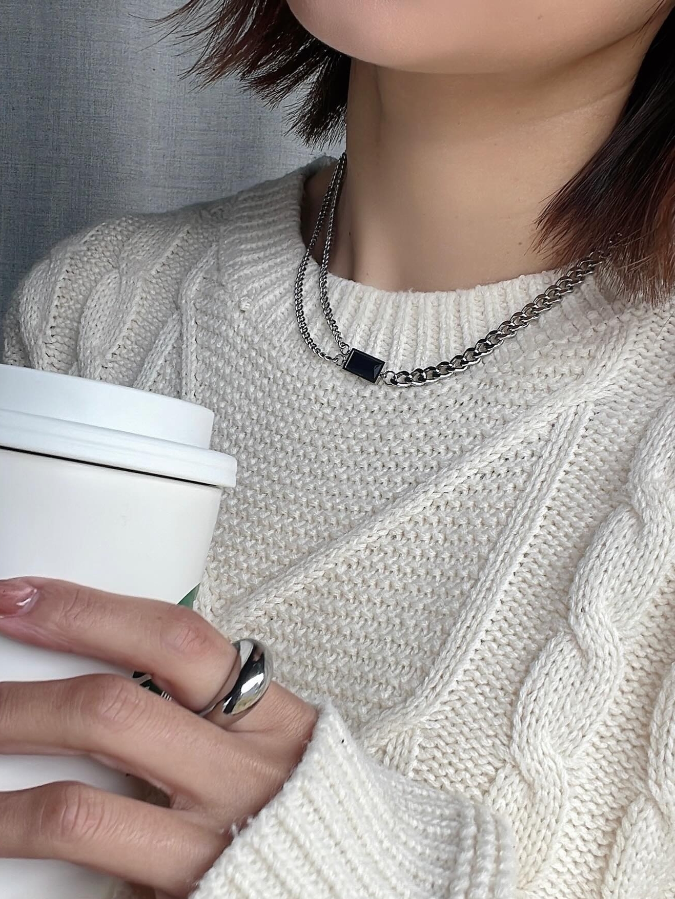 ss zirconia necklace