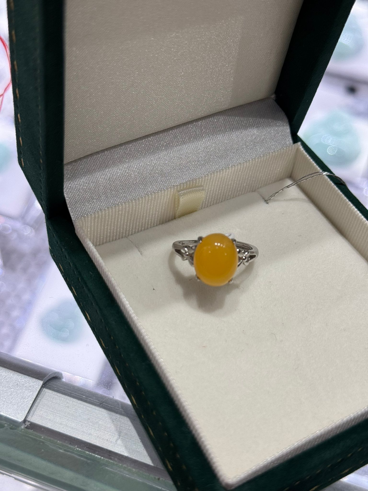 (6806) 黃龍玉開口戒指