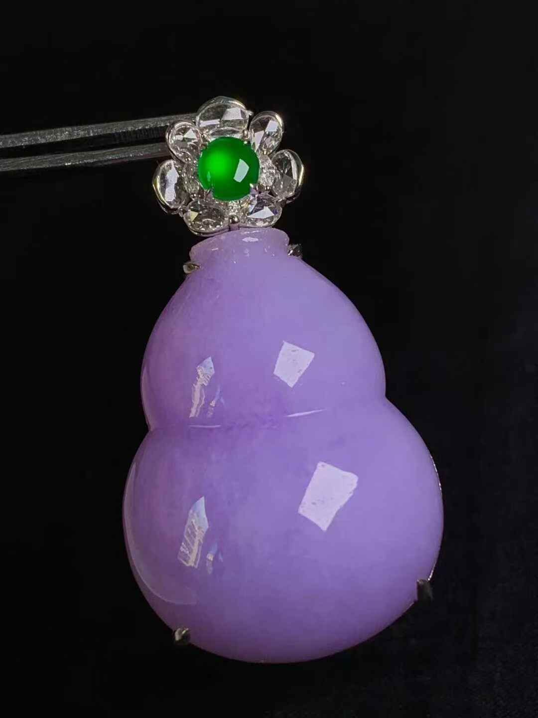 210338 翡翠紫羅蘭葫蘆吊墜