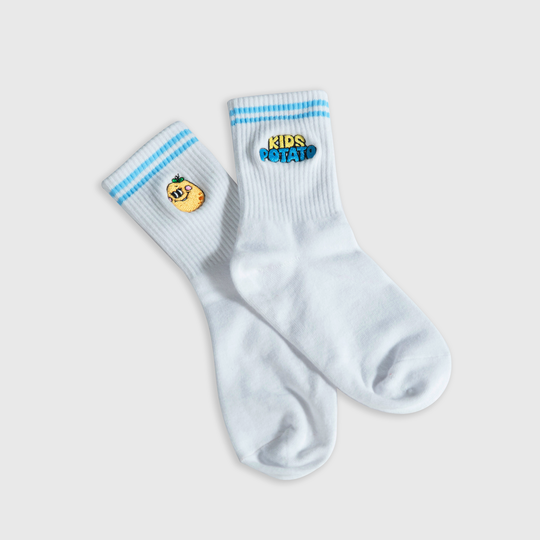 專薯於你 刺繡佩蒂白襪