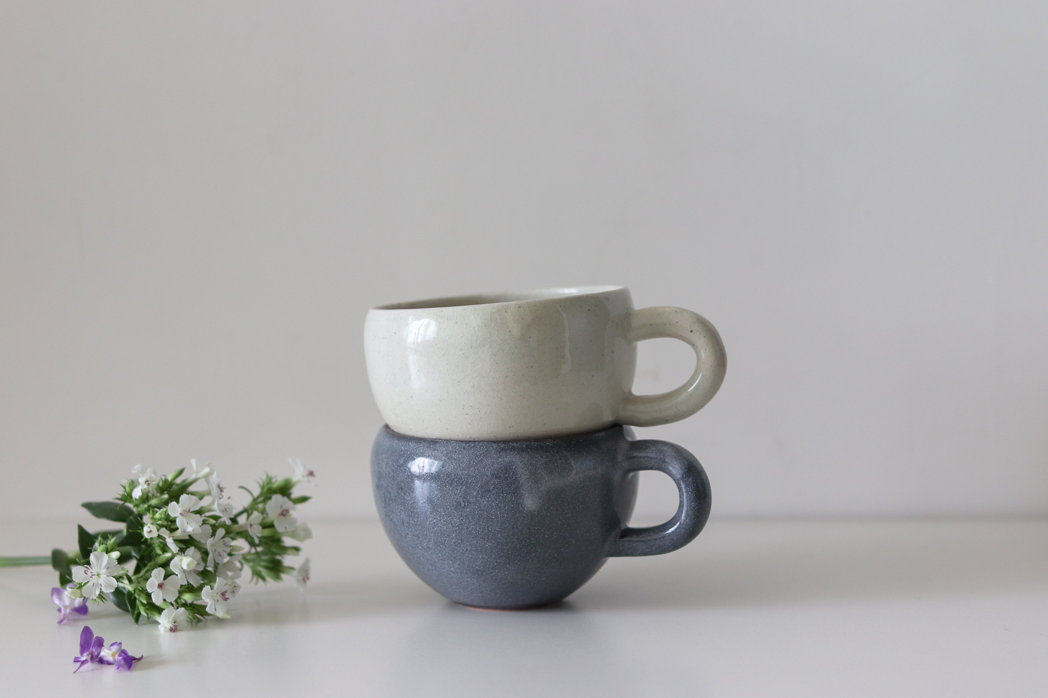 日本 美濃燒 渦 短耳馬克杯