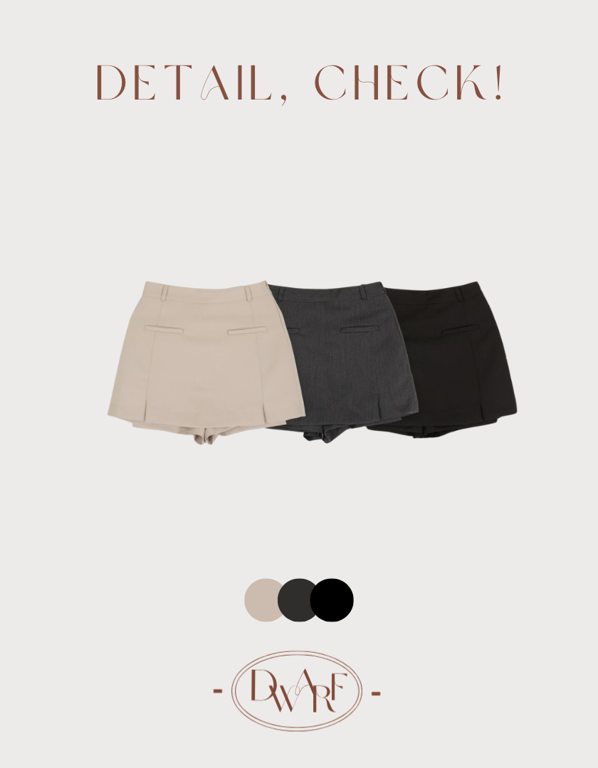 《KR》安全感up! 假平口袋西裝裙褲