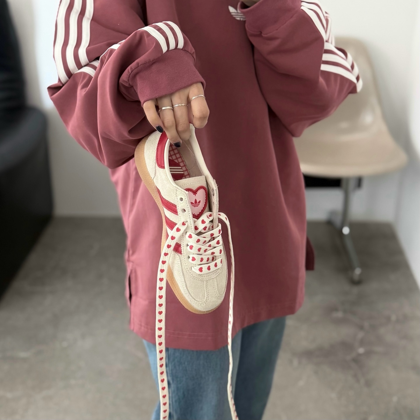 Adidas Originals Handball Spezial 情人節限定 燕麥奶油 紅色 粉紅 愛心 焦糖底 復古鞋 KH9044