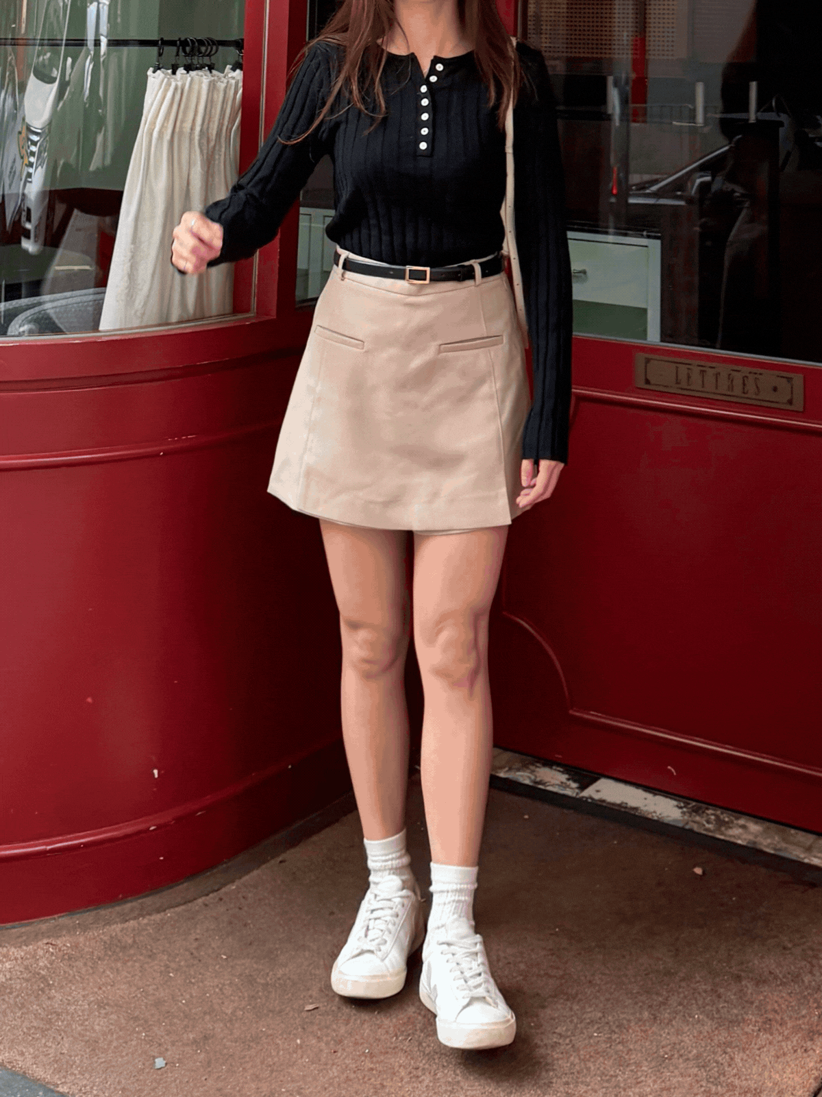 《KR》安全感up! 假平口袋西裝裙褲