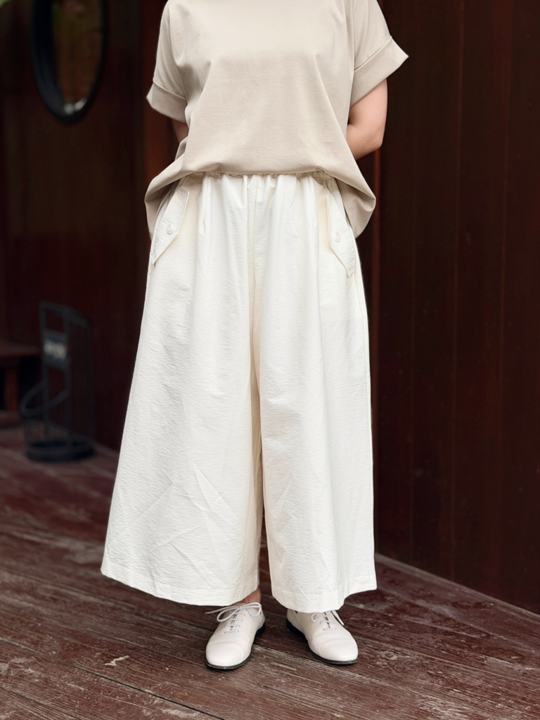 0306鬆緊腰九分寬褲