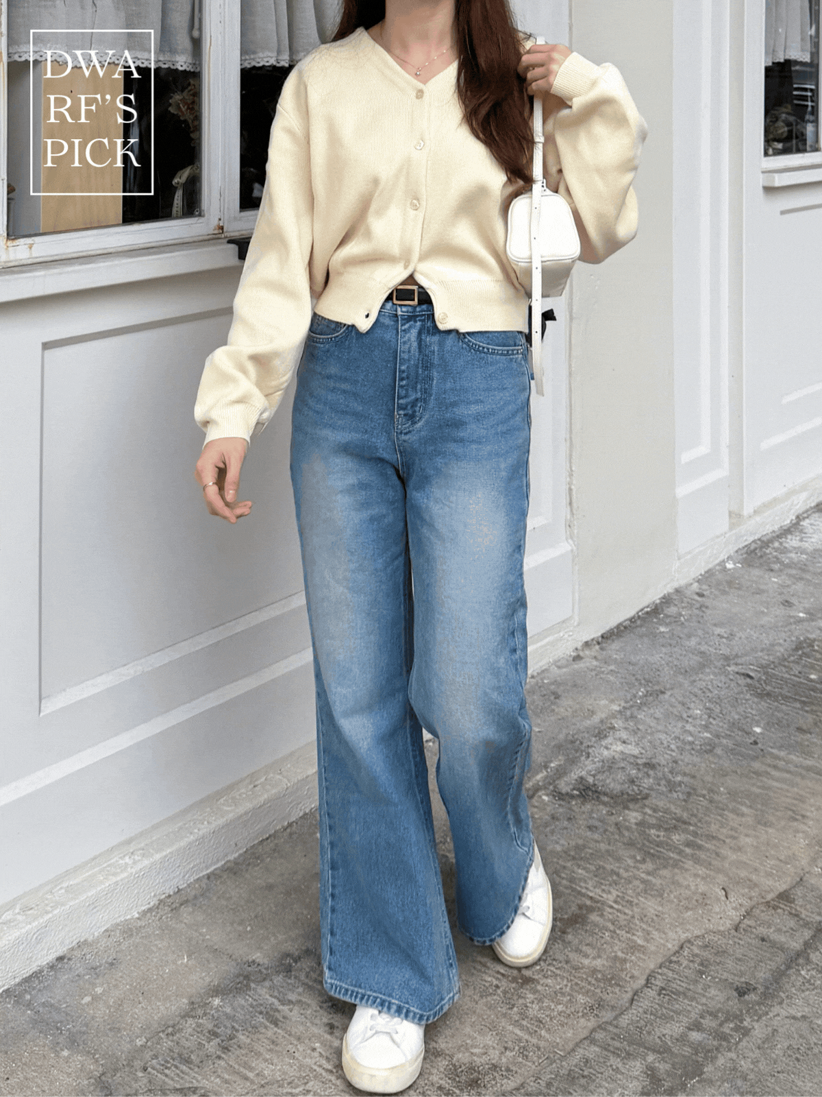 《KR》(長/短版) 微喇叭形牛仔藍長褲