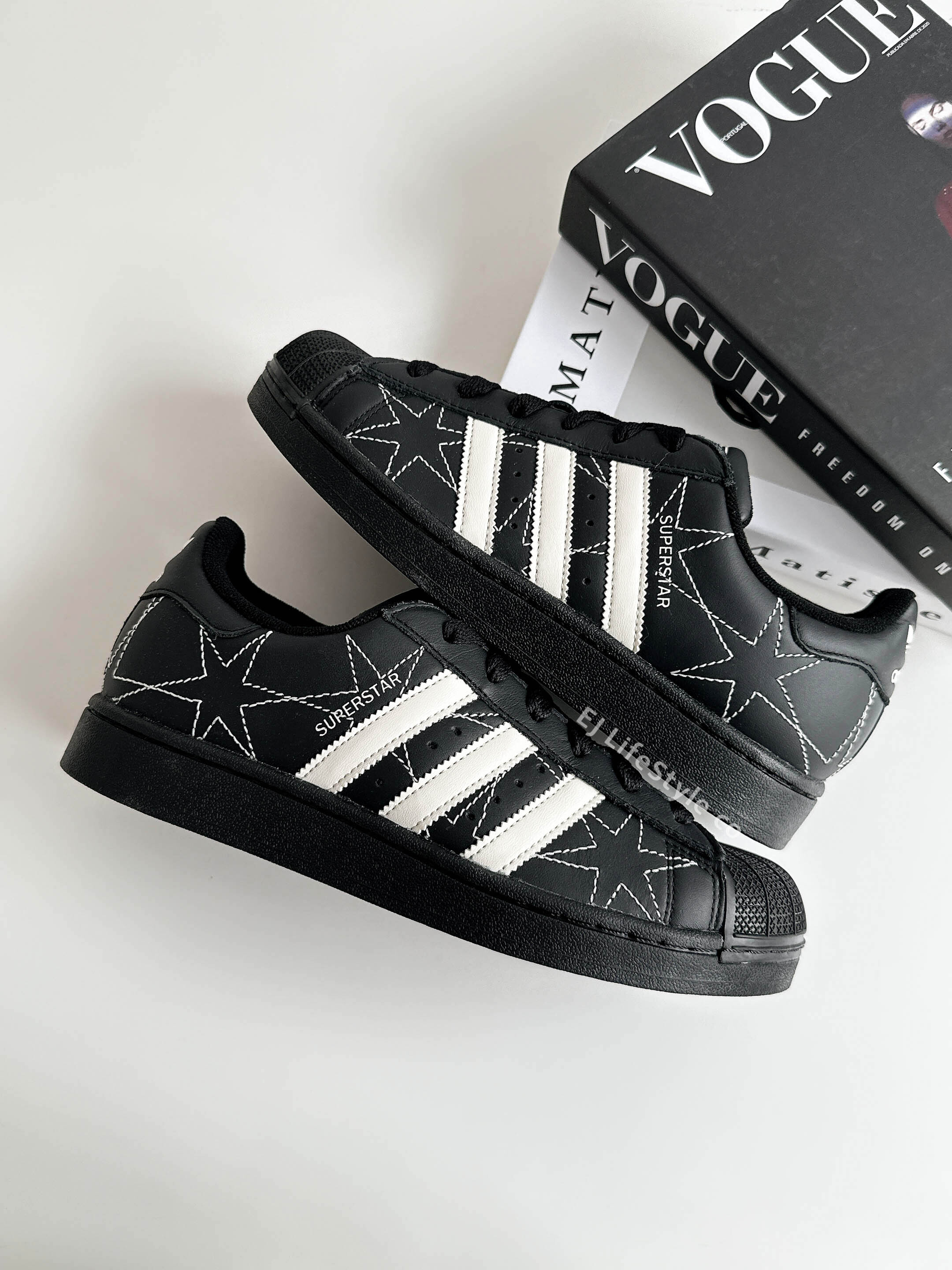 ADIDAS SUPERSTAR 2.0 貝殼頭 愛迪達 三葉草 星星縫線 星形 黑白 車線 女鞋 IH4124 /  現貨