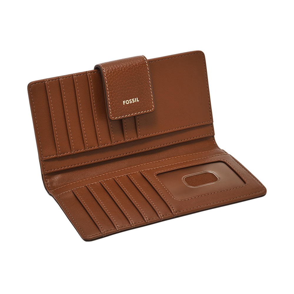 Logan 真皮拉鍊RFID中長夾-馬鞍紋編織 SL10100994