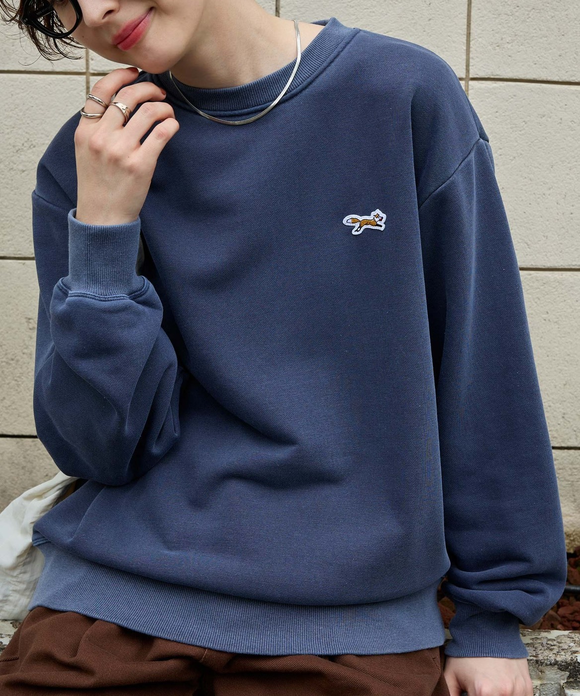 #預購 日本限定 PENNEYS THE FOX 小狐狸刺繡 復古仿舊 重磅圓領大學T 五色