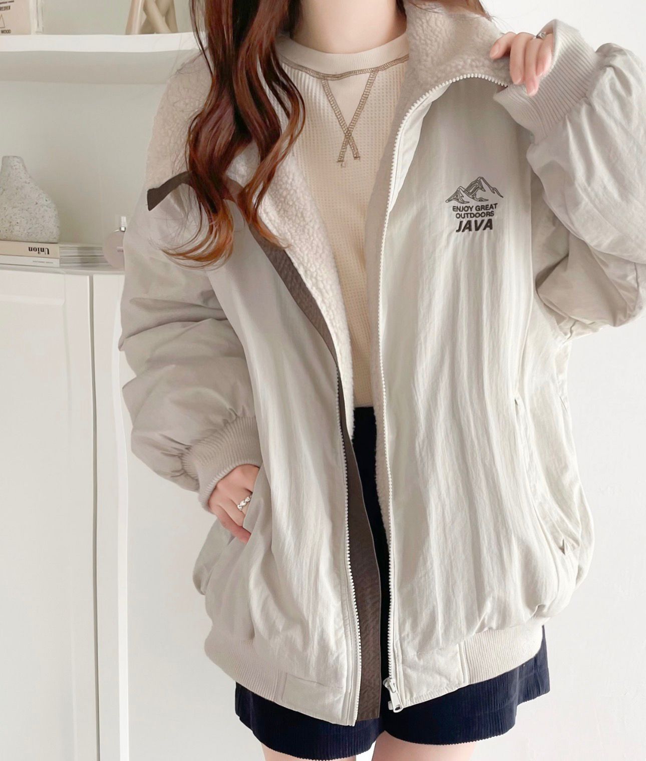 【預購】JN0305103 Java 經典羔羊毛立領工裝外套