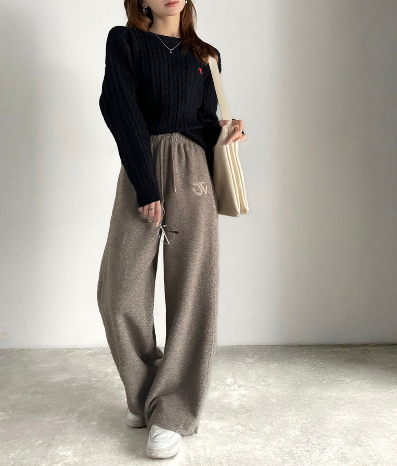 【預購】JN0305104 JaVa 厚磅混色刷毛寬褲