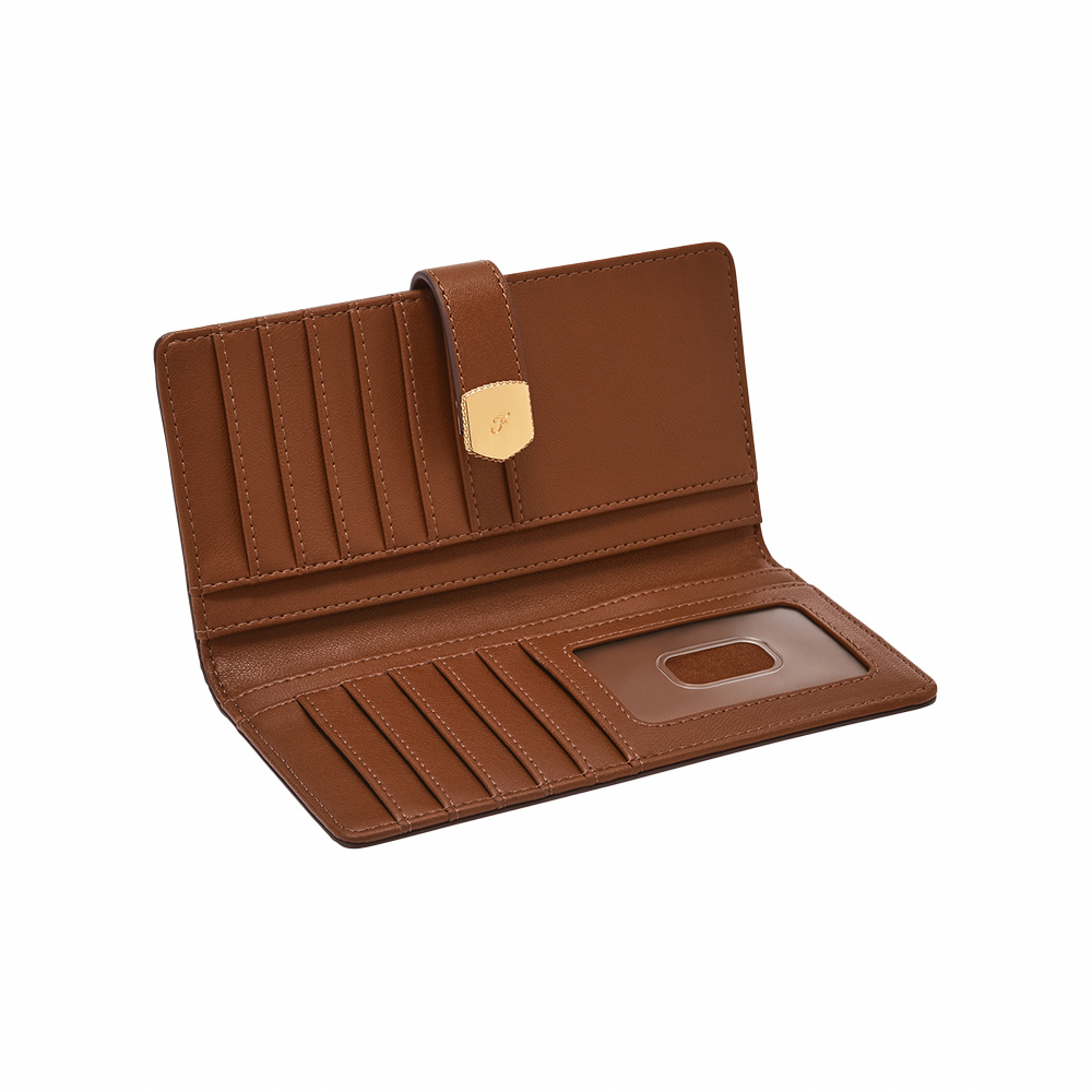 Lennox 真皮金釦中長夾-異色拼接 SL10105186