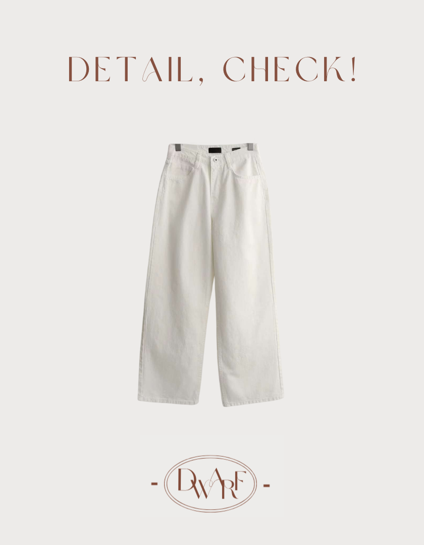 COME BACK!《KR》必入! 基本款薄身白牛仔闊褲