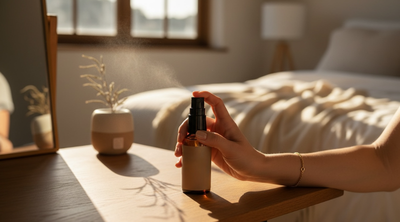 在臥室噴灑香氛噴霧，打造放鬆療癒的居家空間香氛氛圍