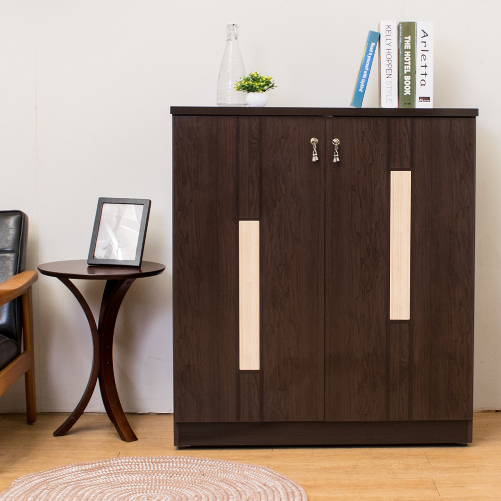 南亞塑鋼-3尺二門直飾條塑鋼鞋櫃