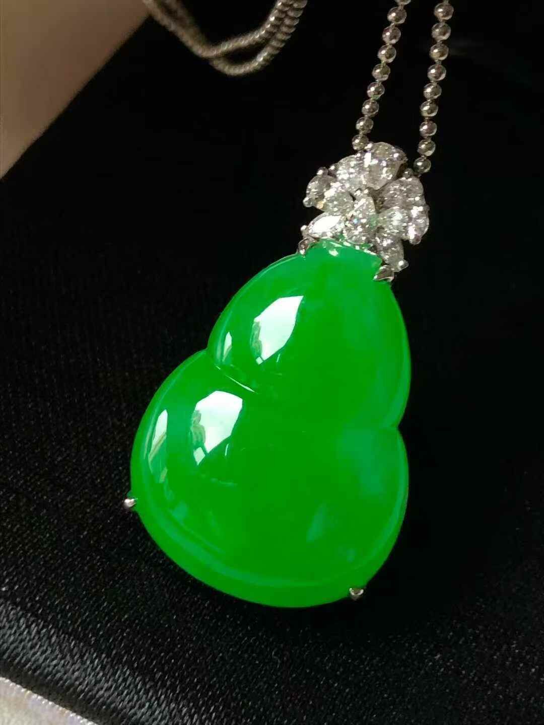 翡翠葫蘆吊墜,天然翡翠A玉, 緬甸玉, Jade, Jadeite