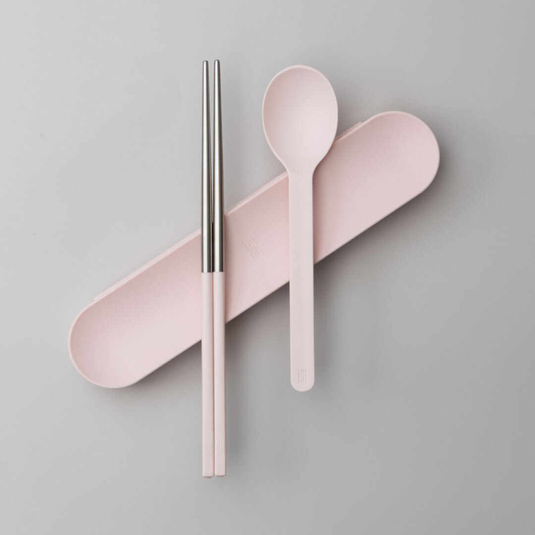 〔短款 TOGO〕奶粉色 餐具組 1組