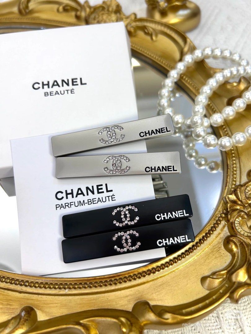 Chanel VIP贈品鑲鑽鴨嘴髮夾(1套2件同色)