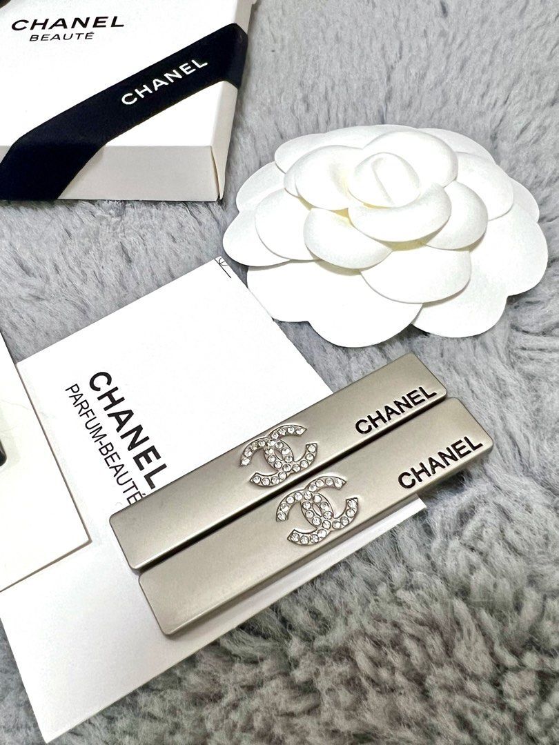 Chanel VIP贈品鑲鑽鴨嘴髮夾(1套2件同色)