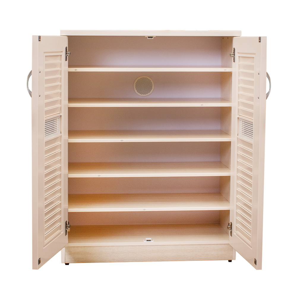 南亞塑鋼-2.7尺二門線條紋橫飾條百葉塑鋼鞋櫃