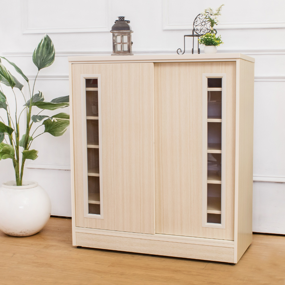 南亞塑鋼-3尺透視推門塑鋼鞋櫃