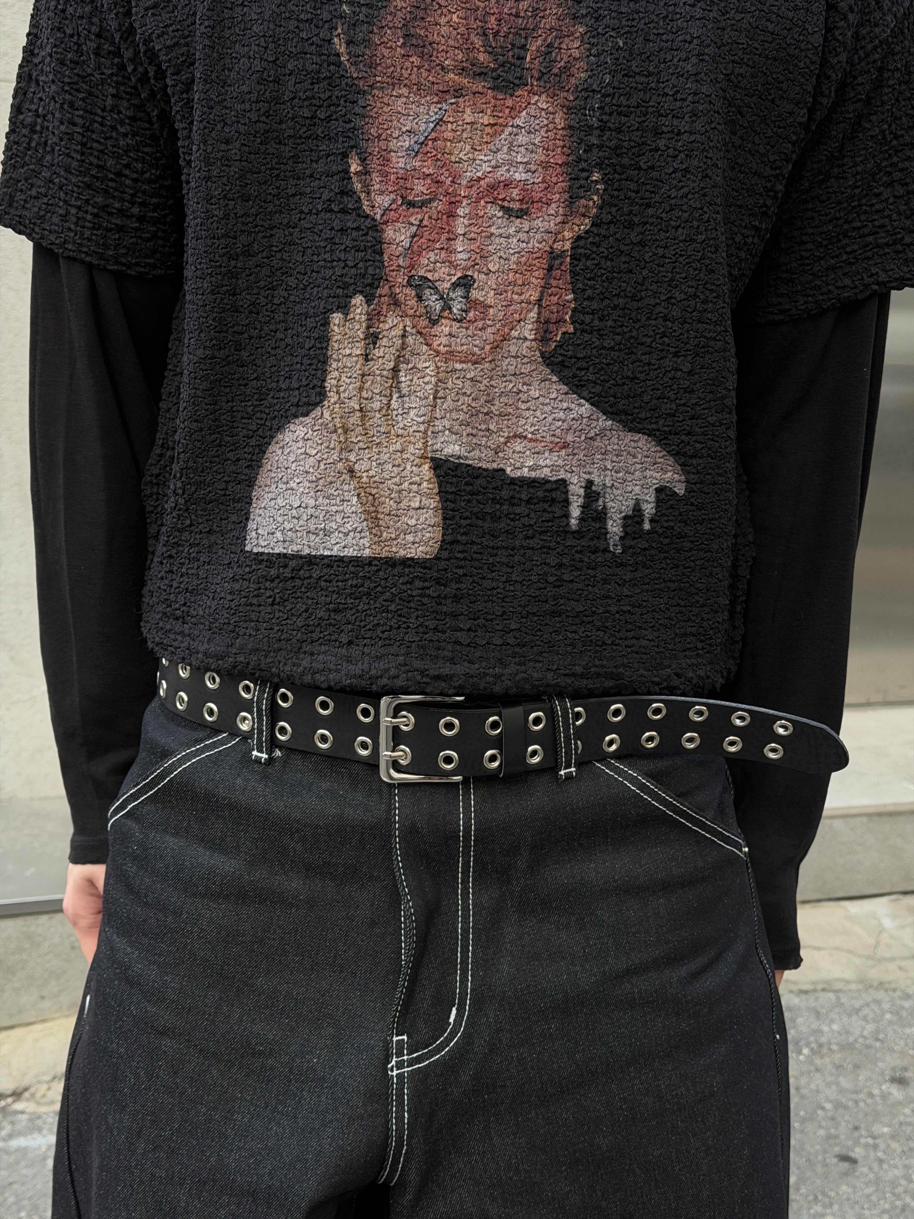 雙排卯釘 天然牛皮腰帶 皮帶