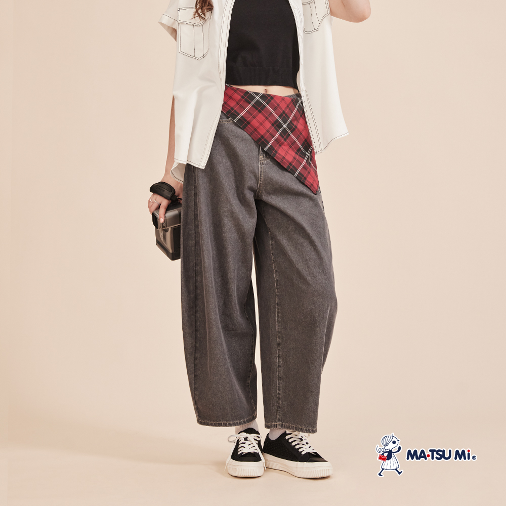 MA‧TSU Mi 寬鬆美式復古感氣球牛仔褲(黑)