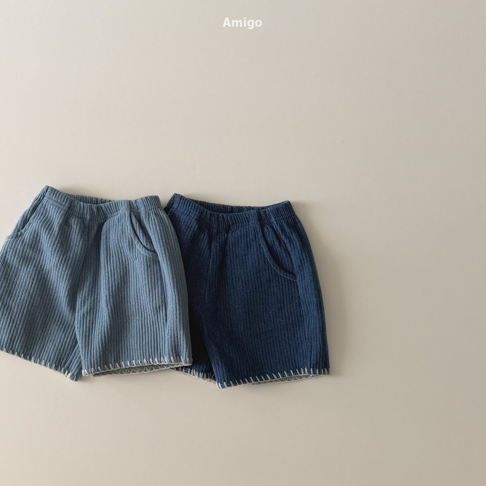 韓國🇰🇷Amigo 縫邊坑條短褲(XS-XL)