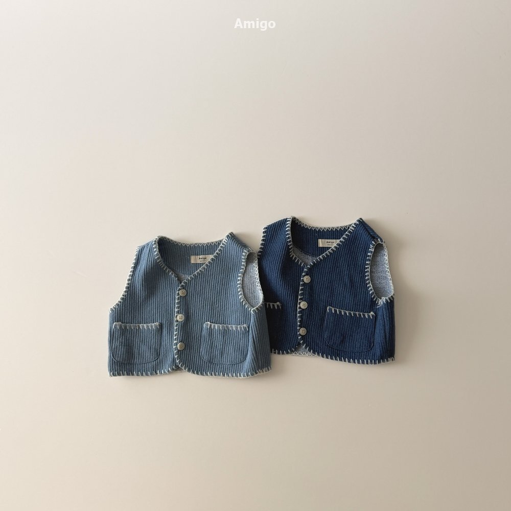 韓國🇰🇷Amigo 縫邊造型背心(XS-XL)